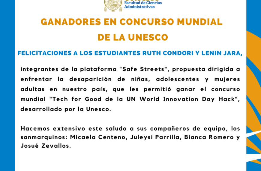 Felicitaciones: estudiantes de Negocios Internacionales ganan concurso mundial de la Unesco