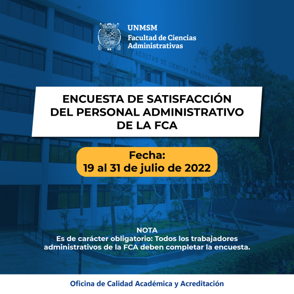 Encuesta de satisfacción del personal administrativo 2022-I