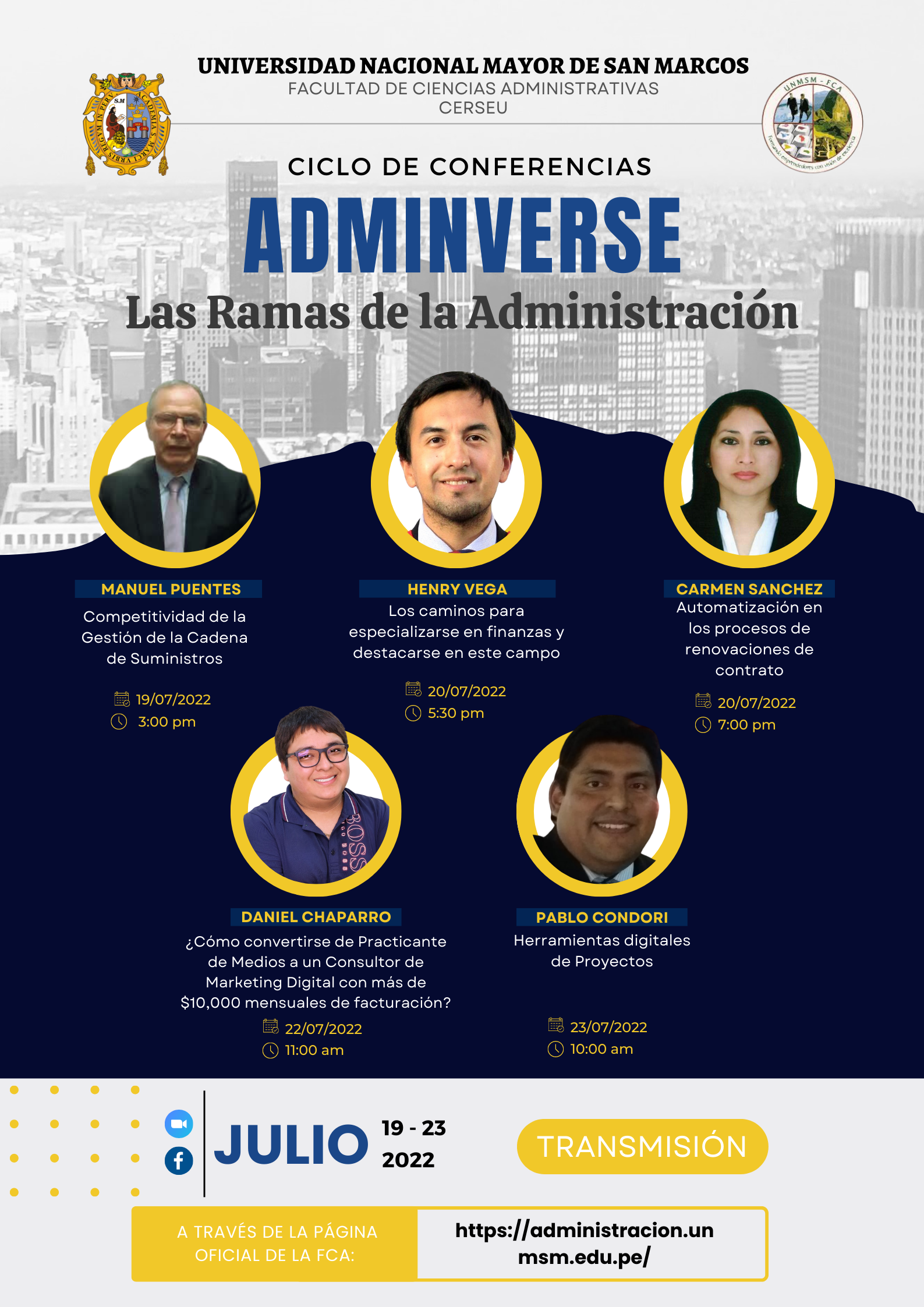 Participa en el Ciclo de Conferencias Adminverse: Las ramas de la administración