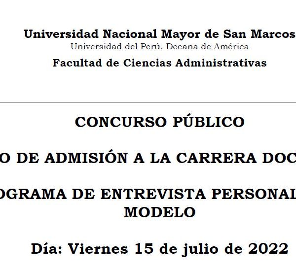 Cronograma para la evaluación de la capacidad docente: entrevista personal y clase modelo