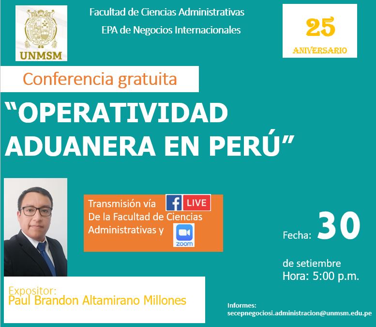 Conferencia: «Operatividad aduanera en el Perú»