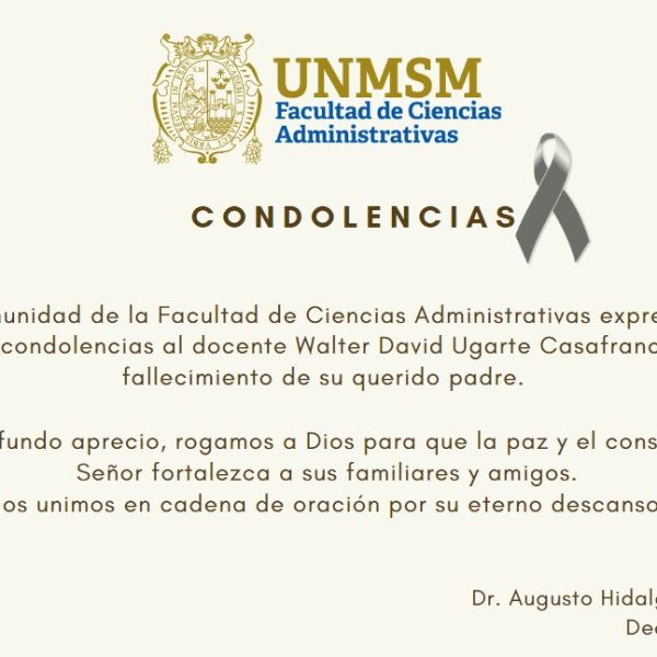 Nuestras condolencias al docente Walter Ugarte