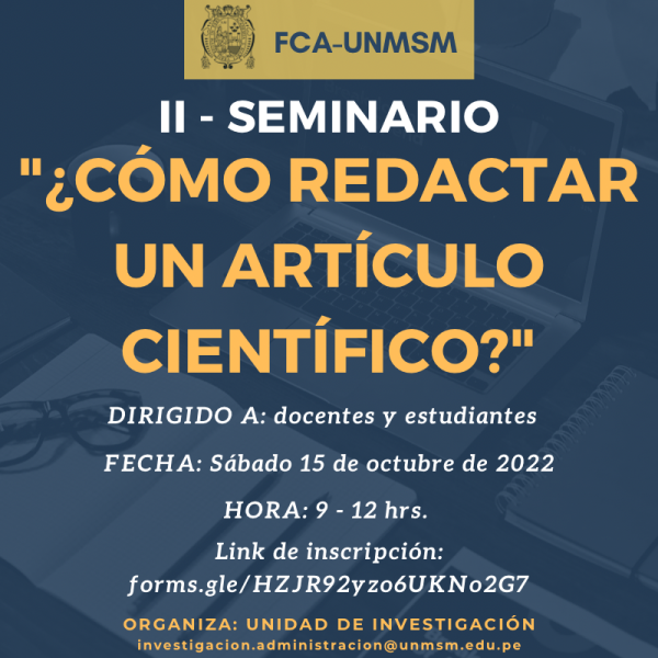 II Seminario: ¿Cómo redactar un artículo científico?