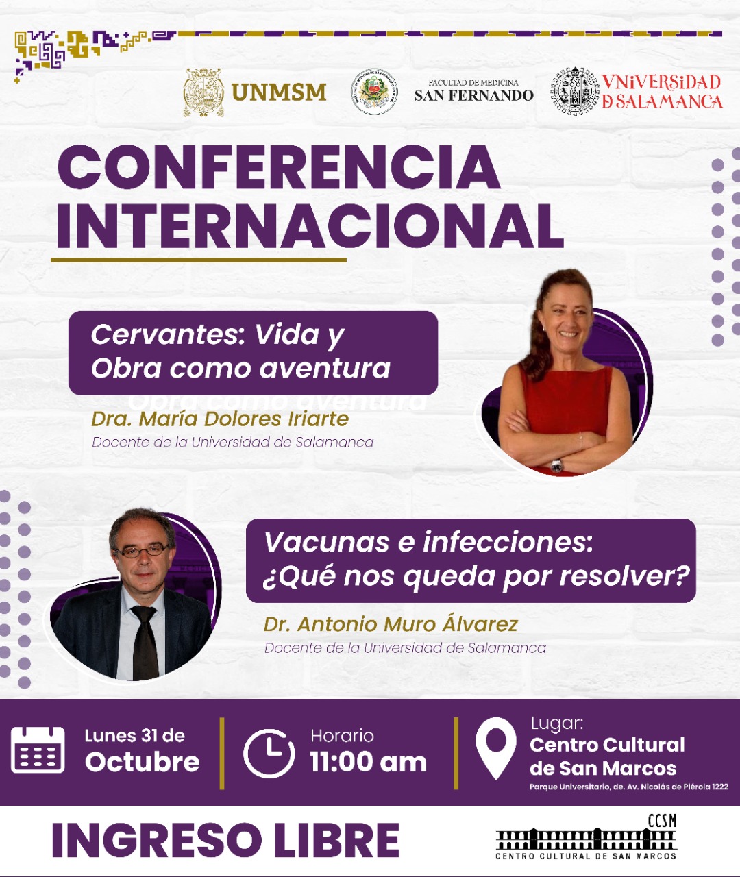 Conferencia internacional con docentes de la Universidad de Salamanca