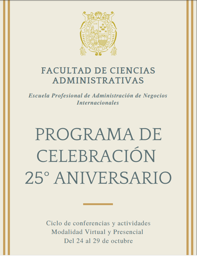 Programa de celebración por los 25 años de Negocios Internacionales