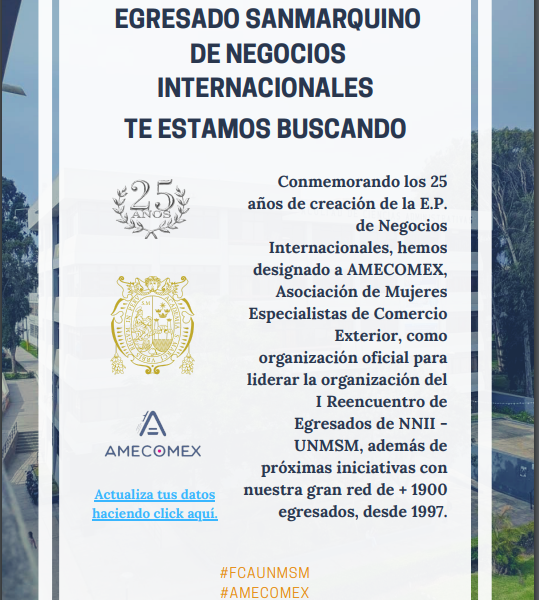Egresado sanmarquino de Negocios Internacionales te estamos buscando