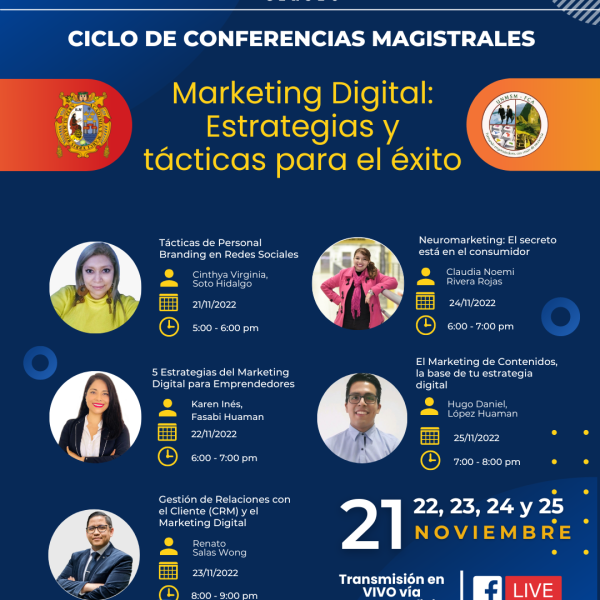 Ciclo de conferencias “Marketing digital: Estrategias y tácticas para el éxito”.