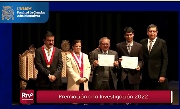 Dr. Edgar Vicente Armas y tesista José Ríos Matute fueron reconocidos en Ceremonia de Premiación a los Investigadores 2022