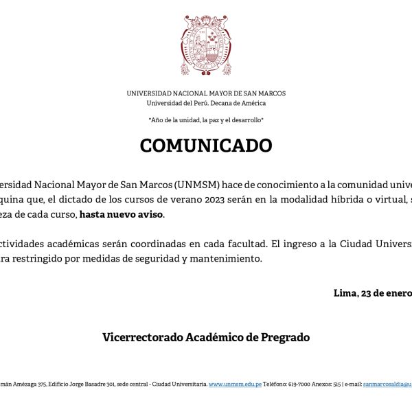 Dictado de cursos de Verano 2023 será híbrida o virtual