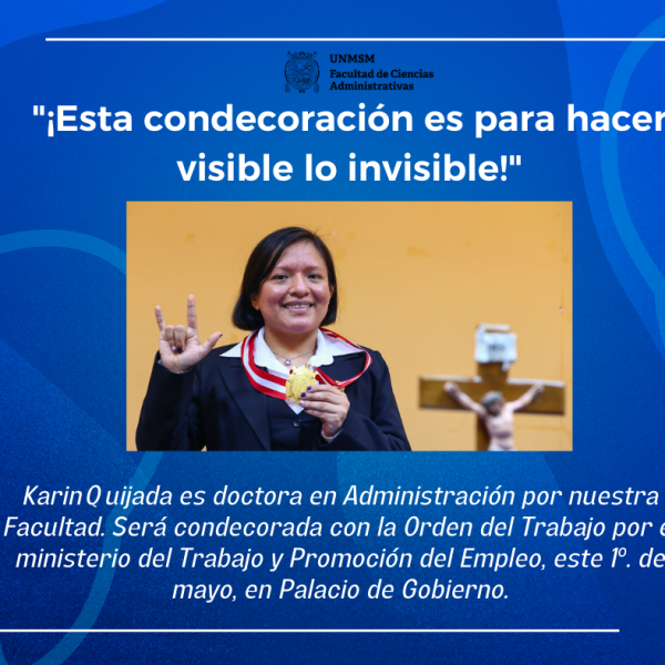 Egresada del doctorado en Administración será condecorada por el ministerio del Trabajo este 1º de mayo
