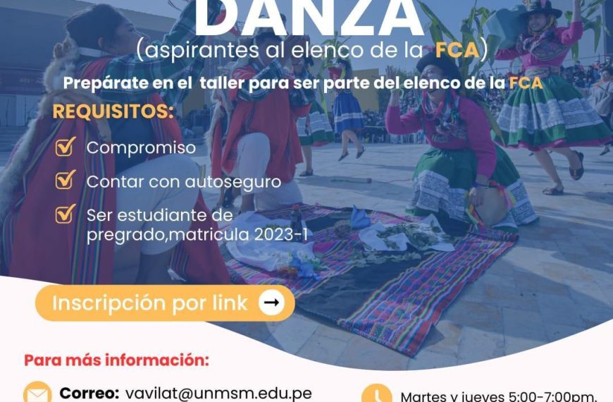 Convocatoria para el Taller de Danza de la FCA