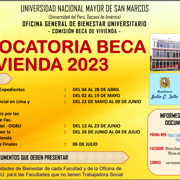 Convocatoria: Beca de Vivienda 2023