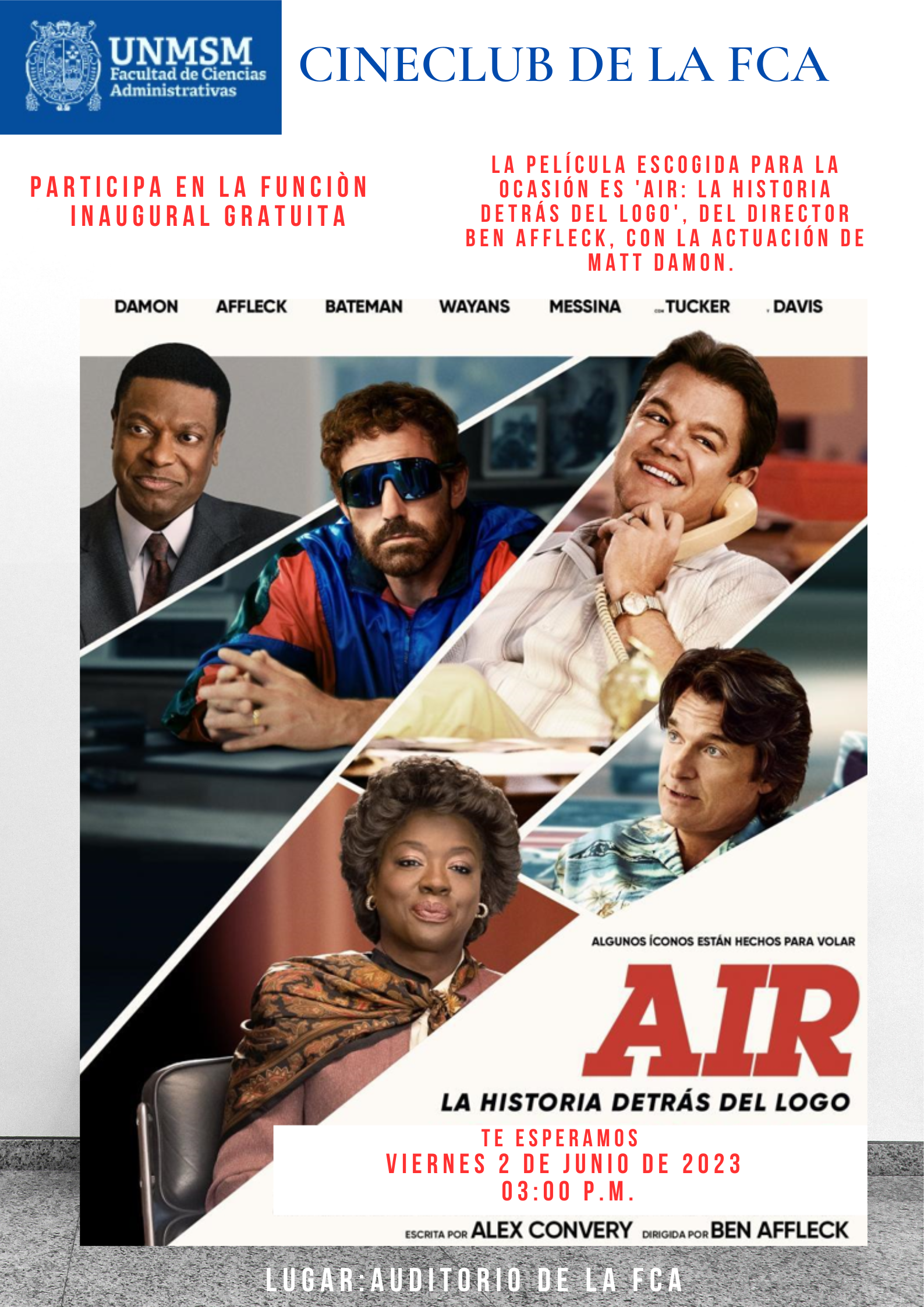 FCA inaugura Cineclub con la película ‘Air: la historia detrás del logo’