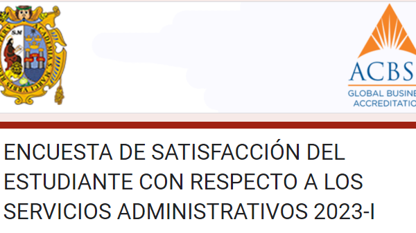 Encuesta de satisfacción del estudiante sobre los servicios administrativos 2023-I