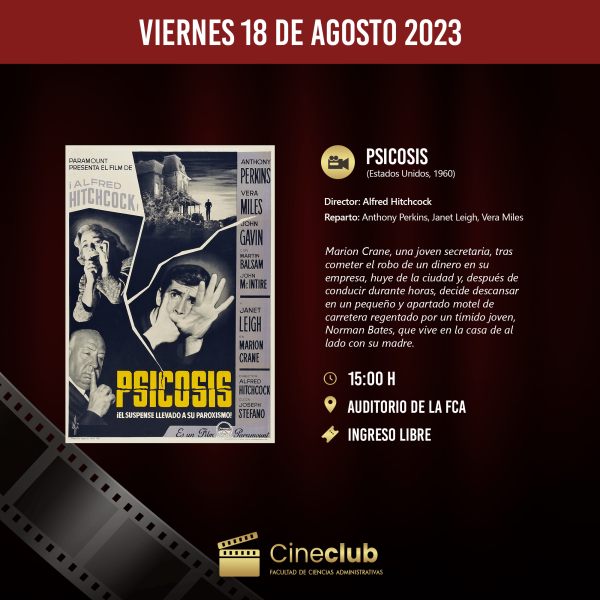 Psicosis, película de Hitchcoch será proyectada este viernes