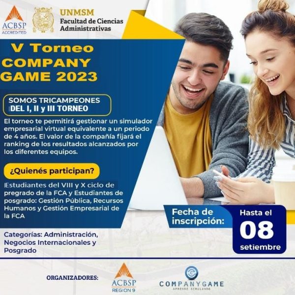 Inscríbete hasta el 8 de setiembre y participa en el V Torneo Company Game 2023