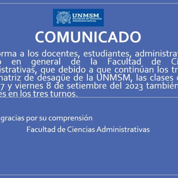 Jueves 7 y viernes 8 de setiembre las clases serán virtuales en la FCA