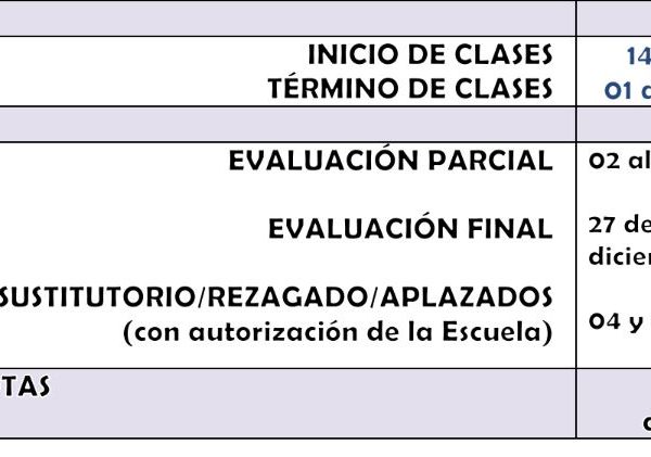 Cronograma interno del Semestre Académico 2023-II