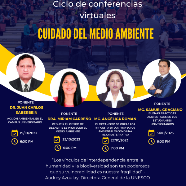  Ciclo de conferencias: “Cuidado del medio ambiente”.