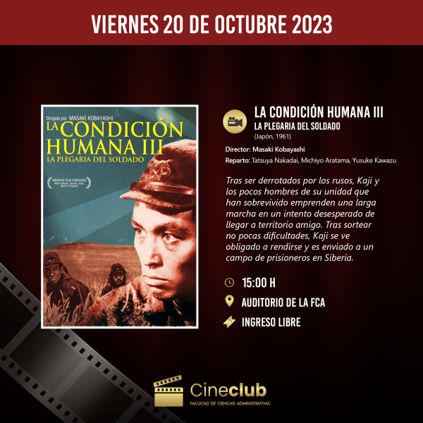 El 20 de octubre: Culminamos la trilogía del cine japonés con «La plegaria del soldado’