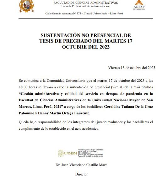 Sustentación virtual de tesis de pregrado