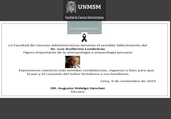 Nuestro más sentido pésame