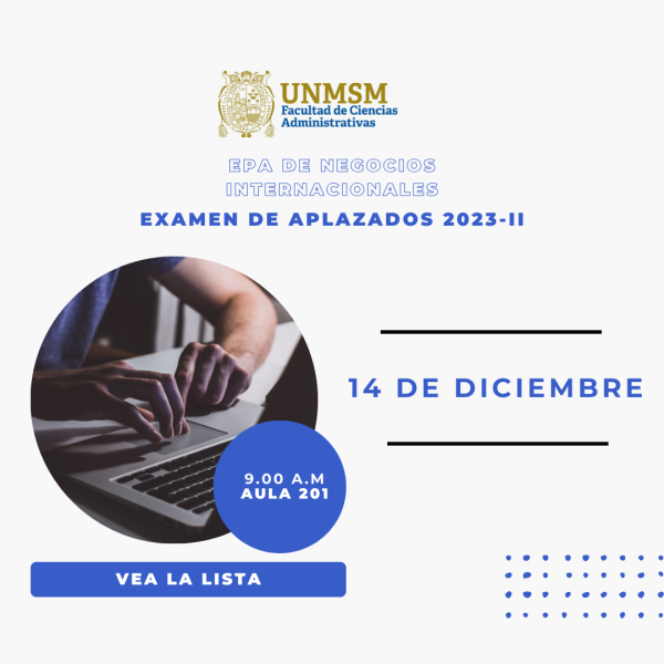 Se cita a los estudiantes de Negocios Internacionales al examen de aplazados