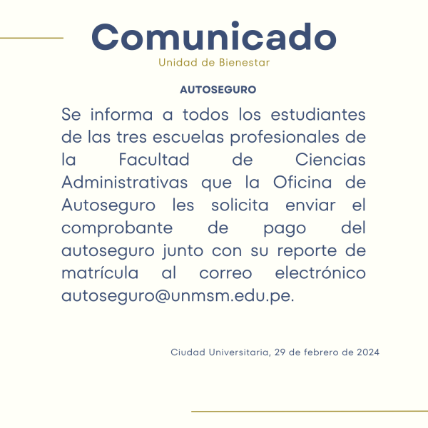 ¡Atención estudiantes! Importante comunicado sobre autoseguro