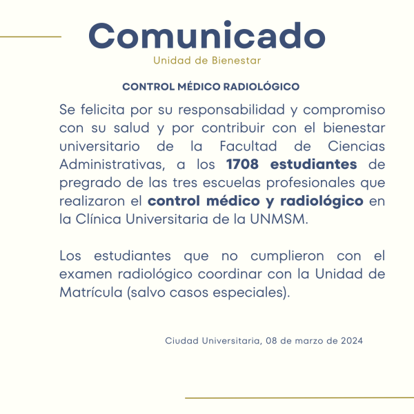 Felicitamos a los estudiantes que cumplieron con el examen radiológico