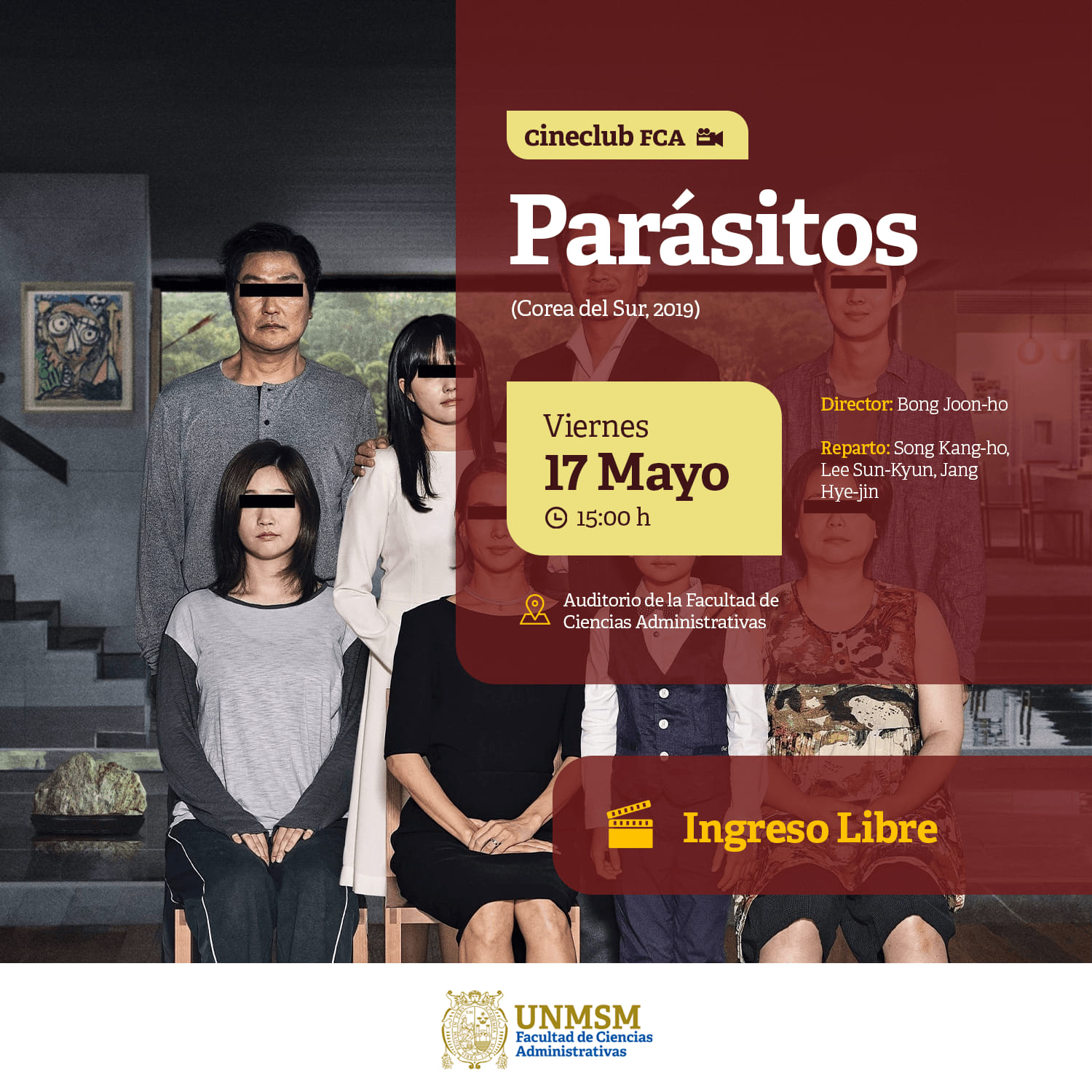 Este viernes 17 acompáñanos a redescubrir la genialidad de ‘Parásitos’, la película coreana que ganó el Oscar en el 2019 y Palma de Oro del Festival de Cannes