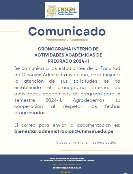 Cronograma Interno de Actividades 2024 – II