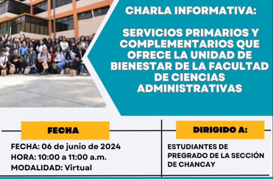 Infórmate sobre los servicios que ofrece la Unidad de Bienestar para estudiantes en Chancay