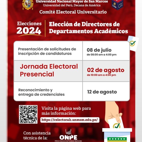 Cronograma de elecciones de directores de departamentos académicos 2024