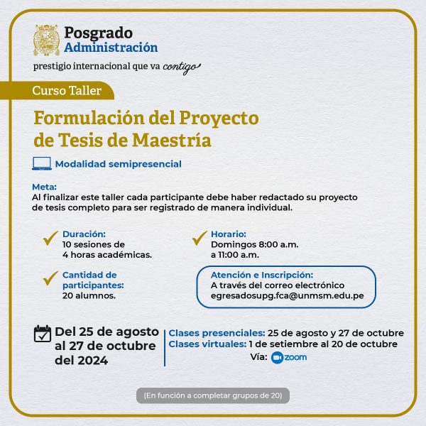 𝗖urso Taller: Proyecto de tesis de maestría