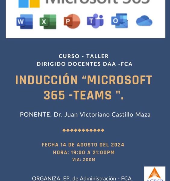 Curso-Taller Virtual para Docentes de la FCA sobre Microsoft 365 y Teams