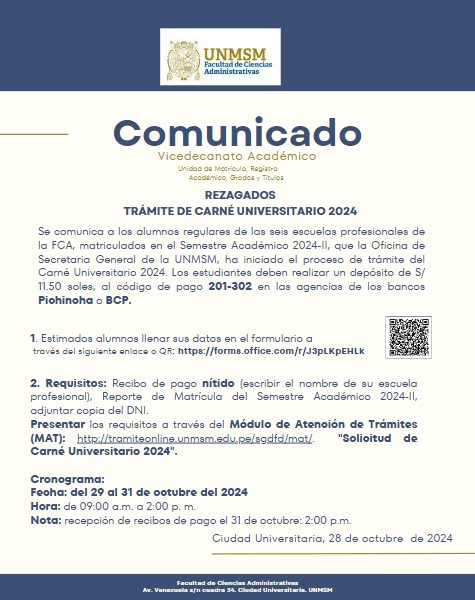 Proceso de carné universitario 2024 para rezagados: requisitos y plazos