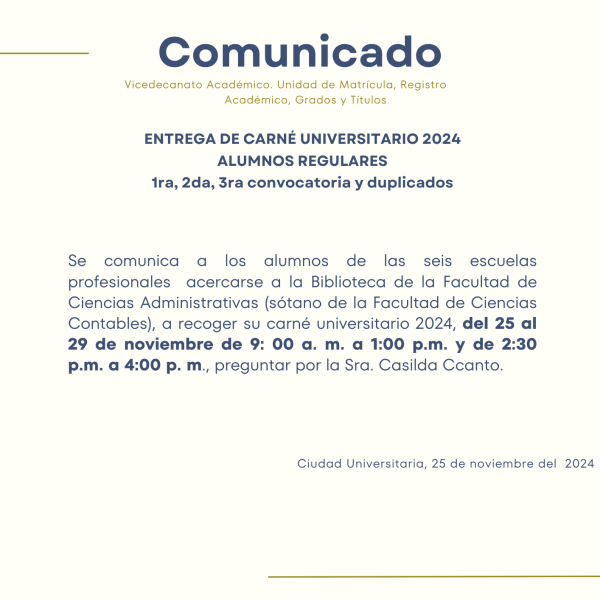 Entrega de carné universitario 2024