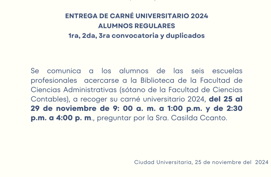 Entrega de carné universitario 2024