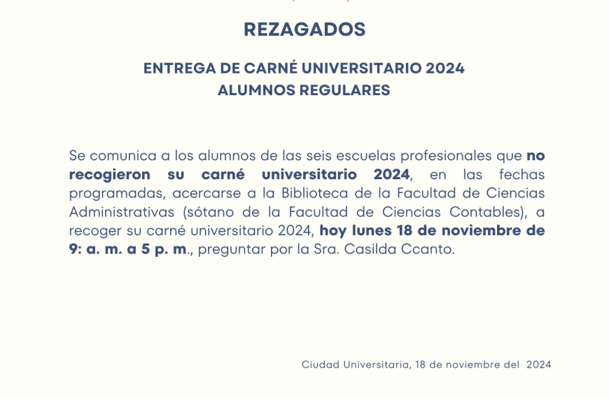 Último día para recoger tu carné universitario 2024: 18 de noviembre