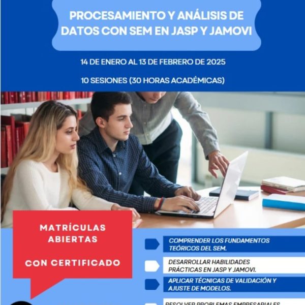 Curso taller: Procesamiento y análisis de datos con SEM en JASP y Jamovi