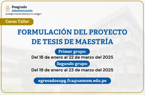 Curso taller: Formulación del proyecto de tesis de maestría