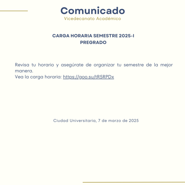 Carga horaria del semestre 2025-I