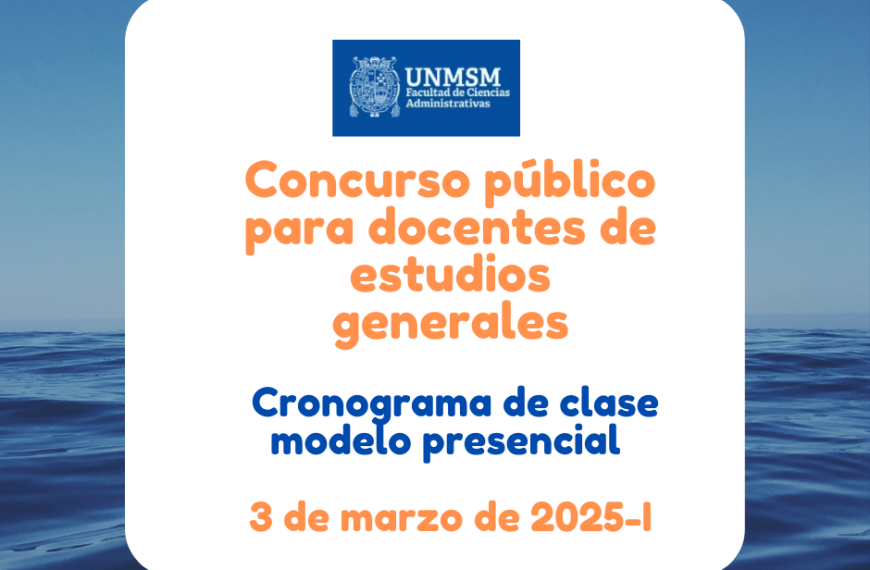 Cronograma de clase modelo presencial del concurso público para docente de estudios generales