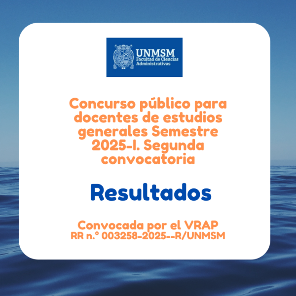 Resultados de la segunda convocatoria del Concurso Público de Contratación Docente para Estudios Generales – Semestre 2025-I