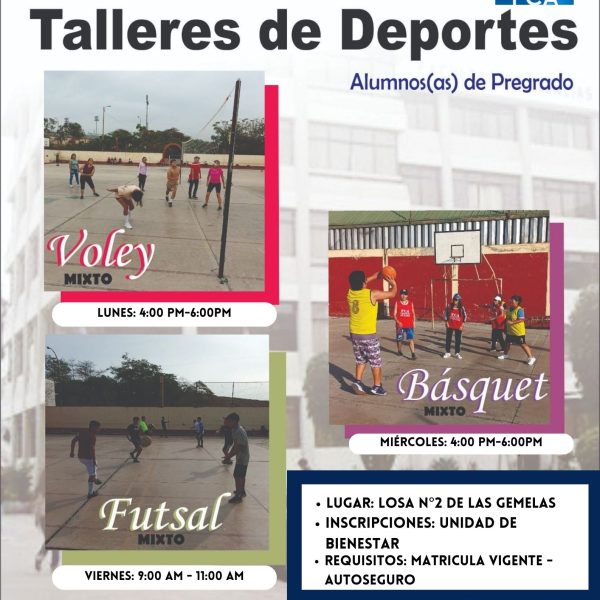 Inscríbete en los talleres deportivos de la FCA este 2025-I