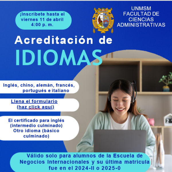 Acreditación de idiomas para estudiantes de Negocios Internacionales se amplia hasta el 11 de abril