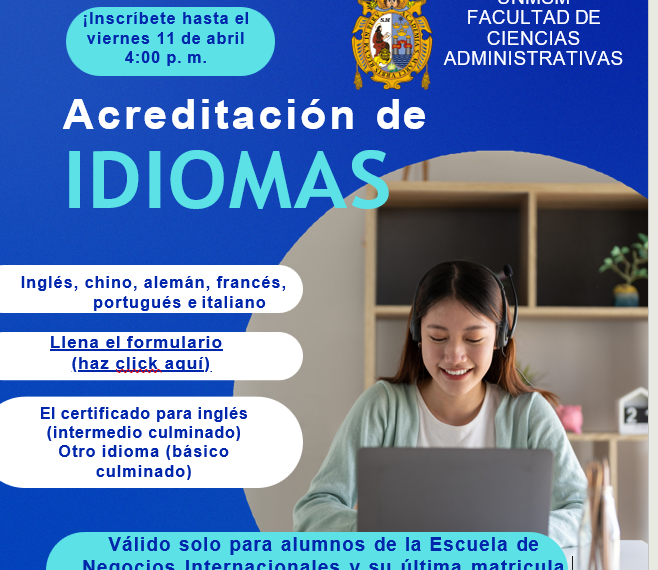 Acreditación de idiomas para estudiantes de Negocios Internacionales se amplia hasta el 11 de abril