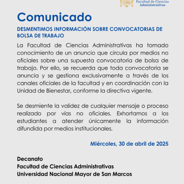 Desmentimos información sobre bolsa de trabajo
