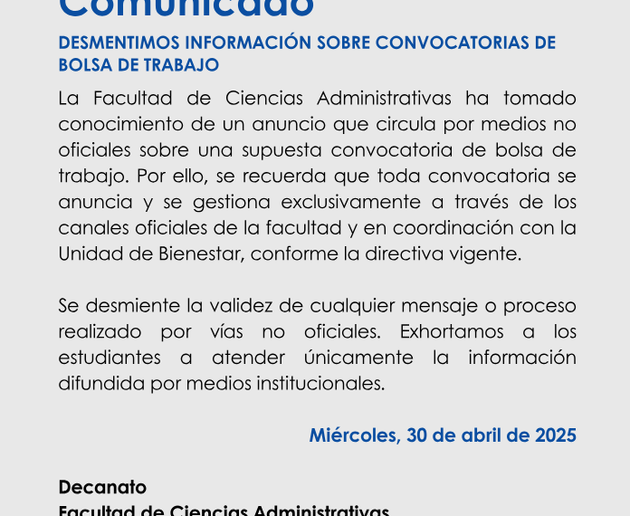 Desmentimos información sobre bolsa de trabajo