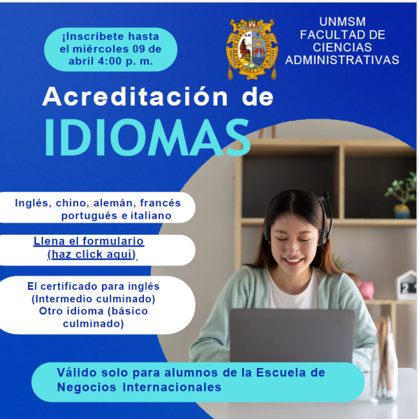 Acreditación de idiomas para estudiantes de Negocios Internacionales